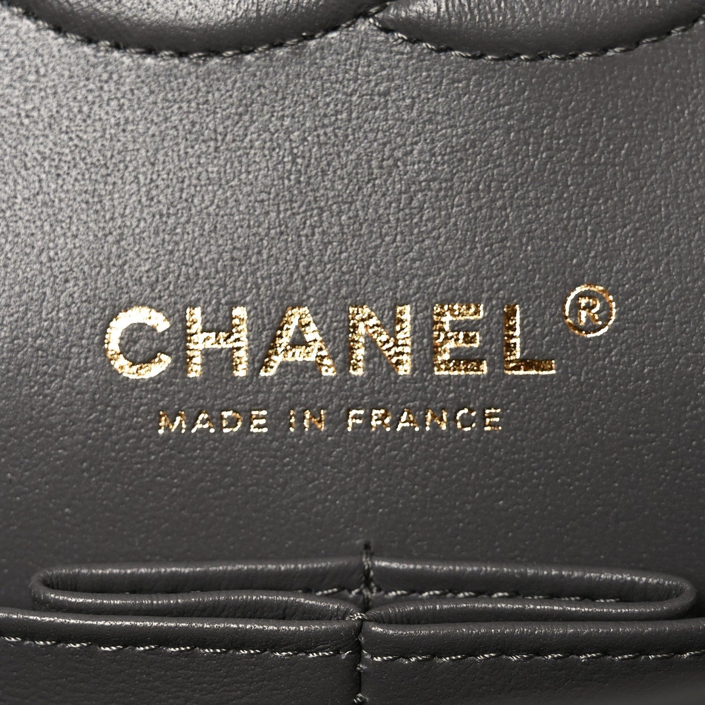 Lambskin Quilted Medium Double Flap Grey