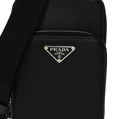 Saffiano Smartphone Case Crossbody Black
