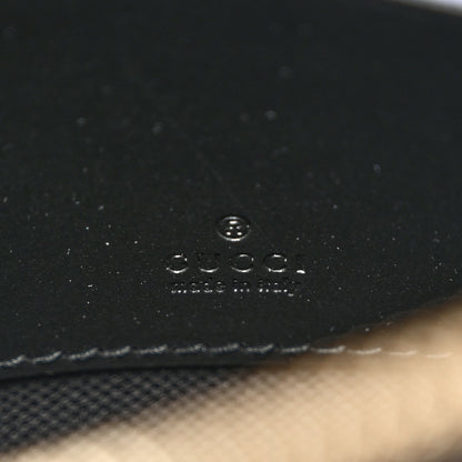 Calfskin GG Super Mini Debossed Chain Wallet Black