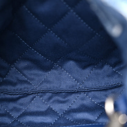 Denim Patchwork Quilted Mini Chanel 22 Blue