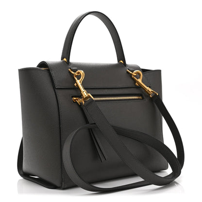 Baby Grained Calfskin Micro Belt Bag Grey