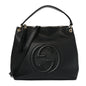 Pebbled Calfskin Large Soho Hobo Black