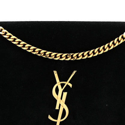 Suede Medium Classic Monogram Kate Tassel Satchel Black