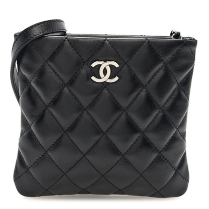 Calfskin Quilted Crossbody Bag Black