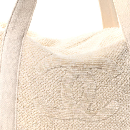 Terry Cotton CC Beach Tote Towel Set Ivory