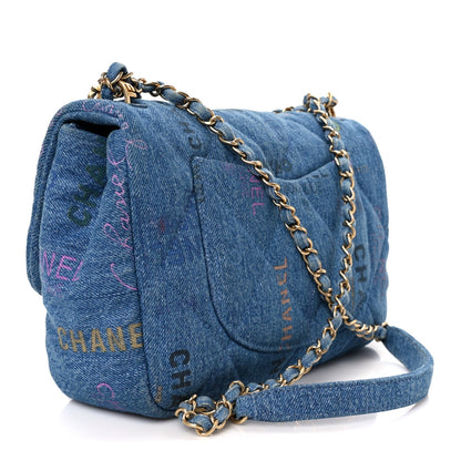 Denim Quilted Denim Large Mood Flap Blue Multicolor