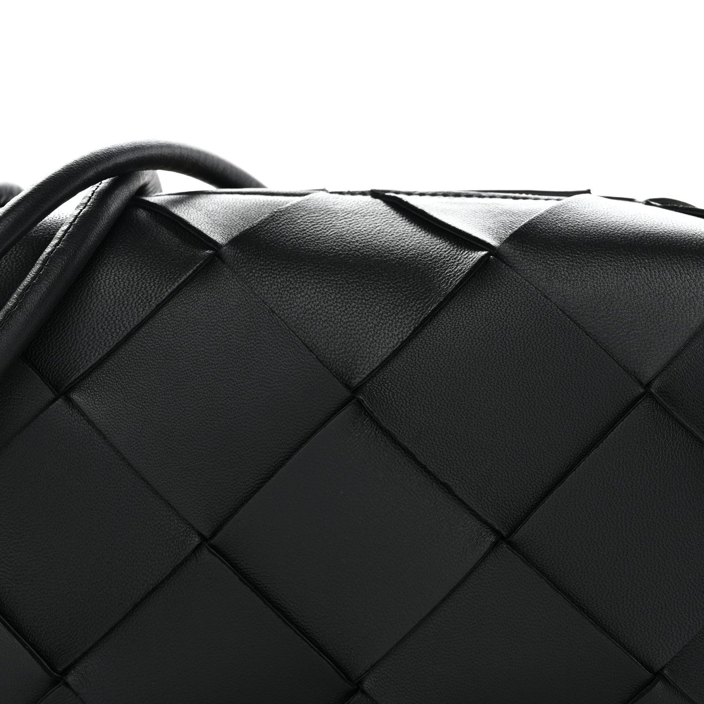 Lambskin Maxi Intrecciato Small Cassette Camera Bag Black