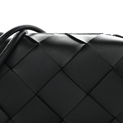 Lambskin Maxi Intrecciato Small Cassette Camera Bag Black