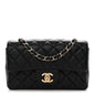 Lambskin Quilted Mini Rectangular Flap Black