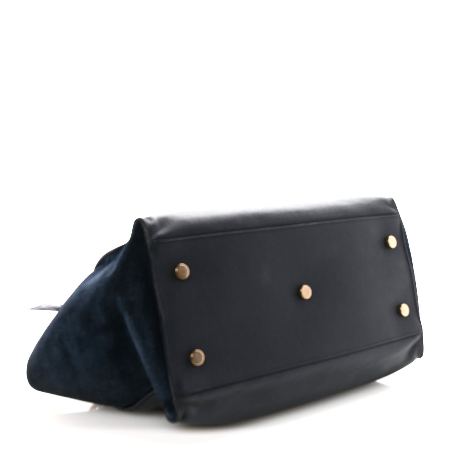 Calfskin Suede Small Monogram Downtown Cabas Navy Blue