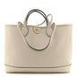 Textured Dollar Calfskin Medium Ophidia Shoulder Tote Bag  Mystic White