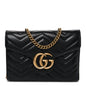 Calfskin Matelasse GG Marmont Chain Wallet Black