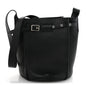 Supple Grained Calfskin Long Strap Big Bag Bucket Black