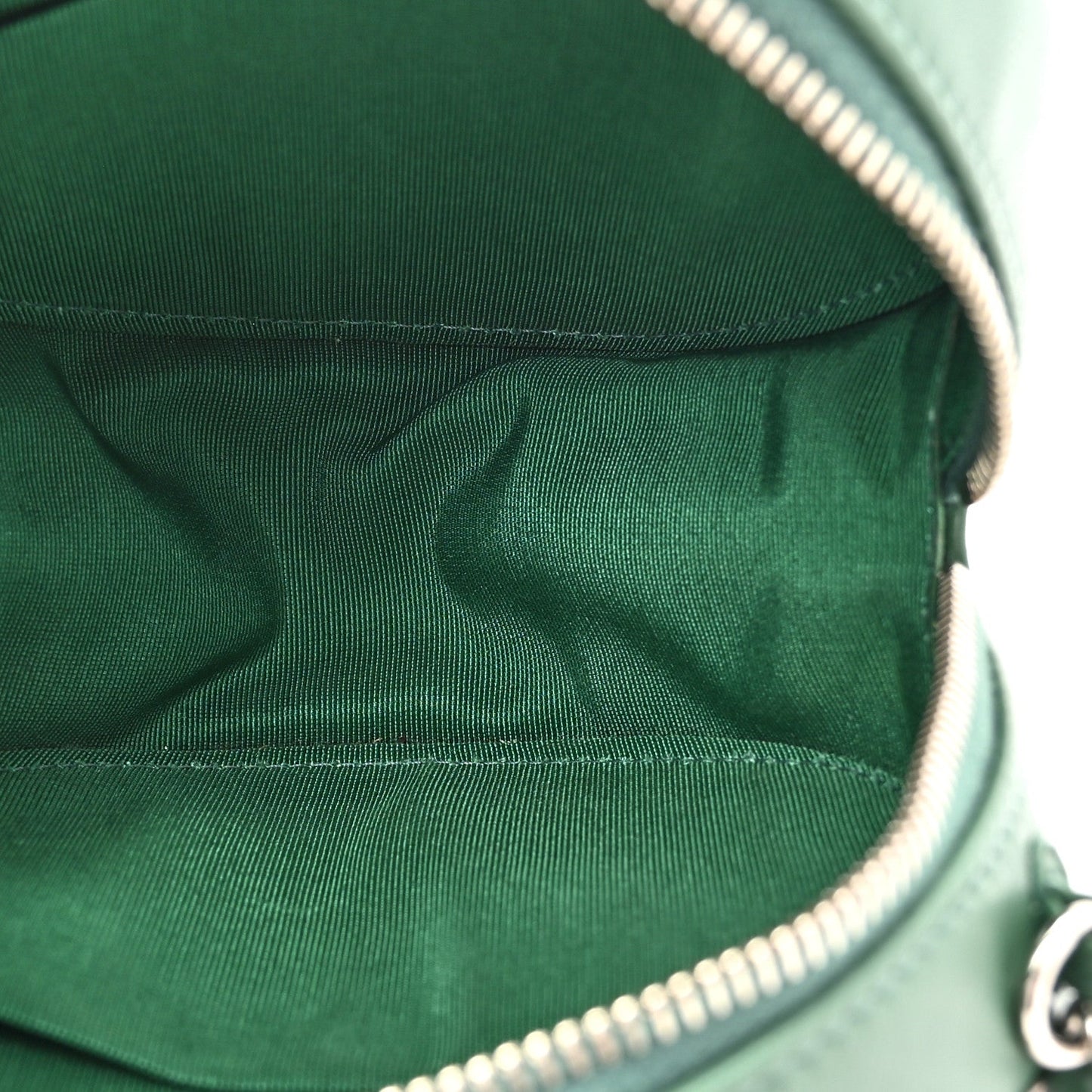 Lambskin Quilted Round Clutch With Chain Green