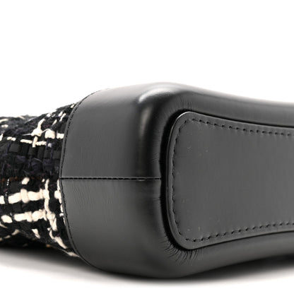 Tweed Calfskin Small Gabrielle Hobo Black White