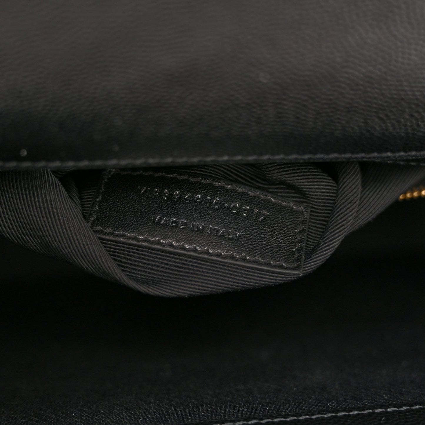 Grain De Poudre Matelasse Chevron Large Monogram Satchel Black