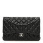 Lambskin Quilted Jumbo Double Flap Black