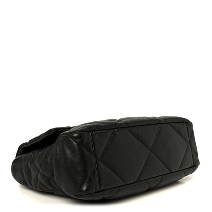Goatskin Quilted Large Chanel 19 Flap Black