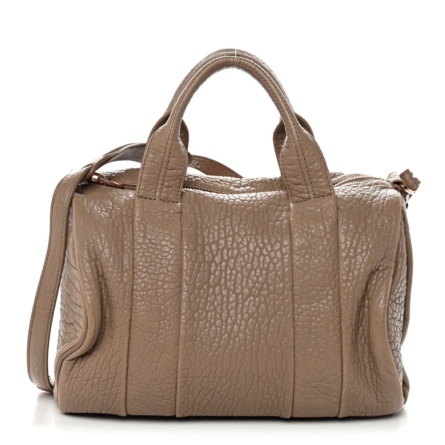 Pebbled Lambskin Rocco Latte Rose Gold Hardware