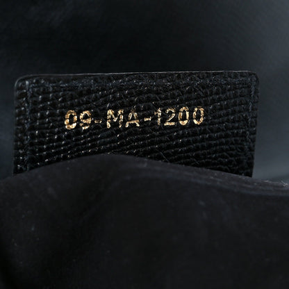 Grained Calfskin Saddle Bag Black