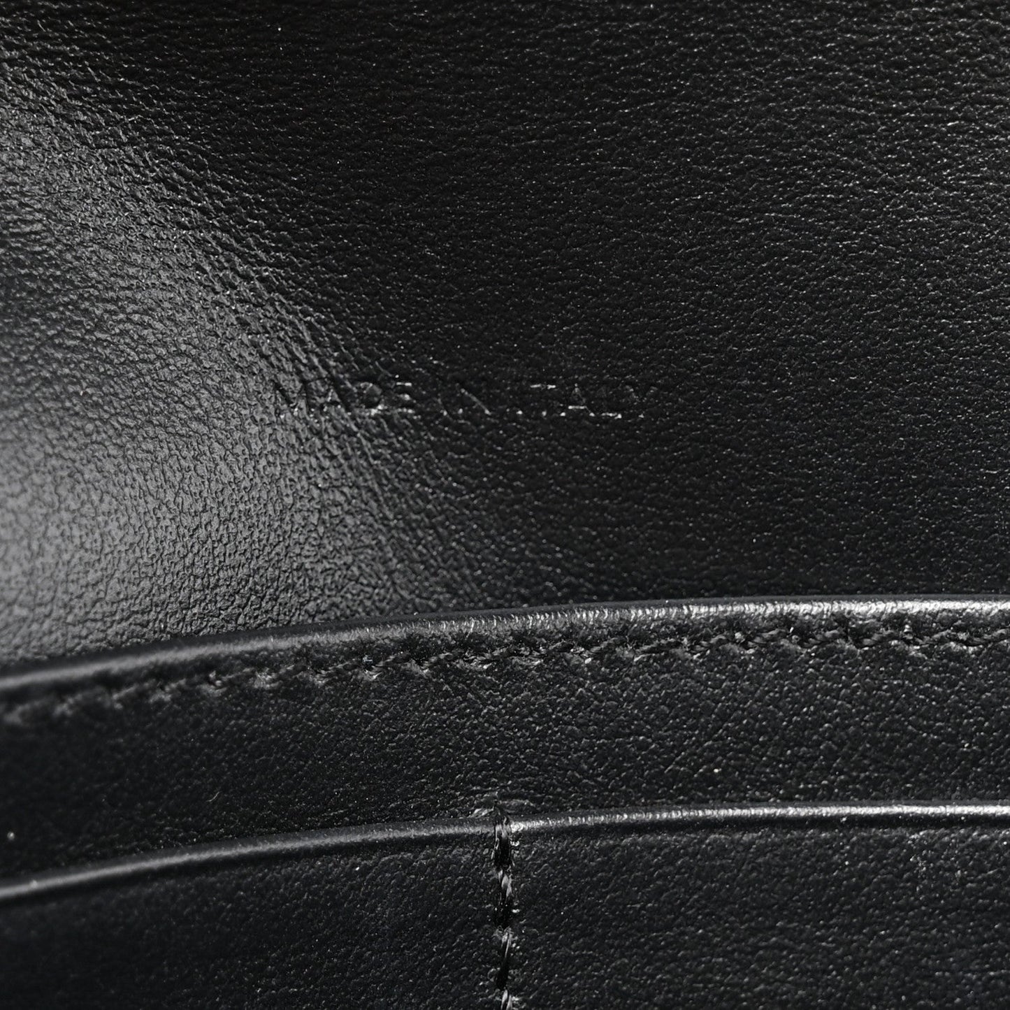 Shiny Calfskin Triomphe Margo Wallet on Chain Black
