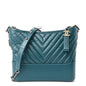 Aged Calfskin Chevron Quilted Medium Gabrielle Hobo Green