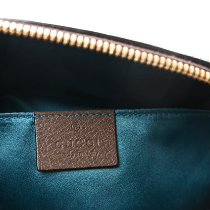 GG Supreme Monogram Textured Dollar Calfskin Web Small Ophidia Dome Shoulder Bag Beige Ebony New Acero
