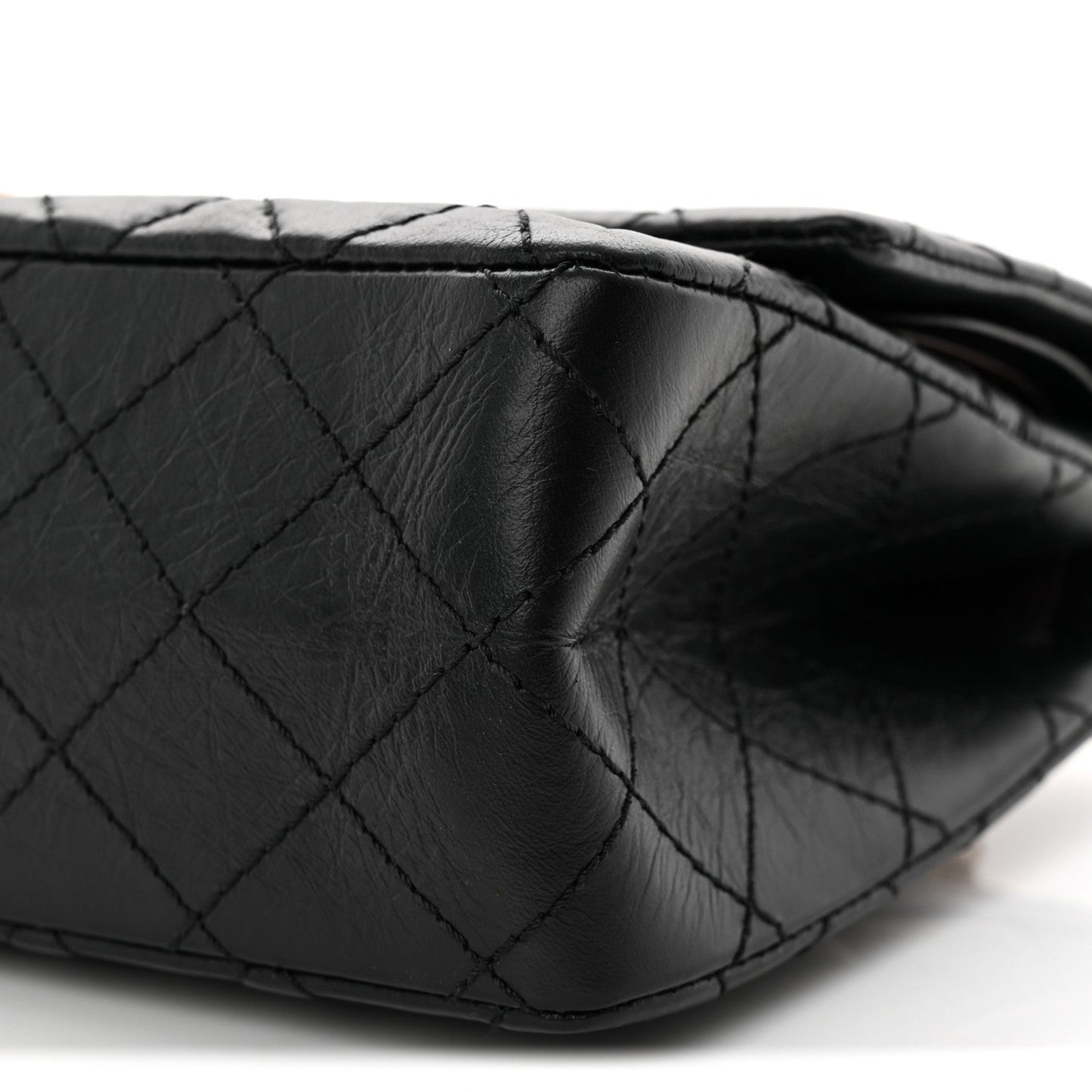 Aged Calfskin Quilted 2.55 Reissue 225 Flap Black