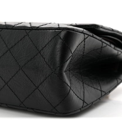 Aged Calfskin Quilted 2.55 Reissue 225 Flap Black