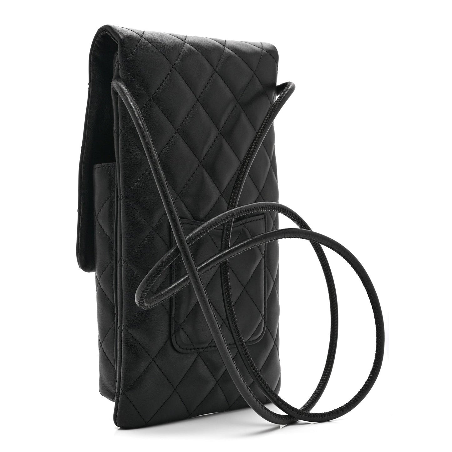 Calfskin Quilted Cambon Crossbody Messenger Black White