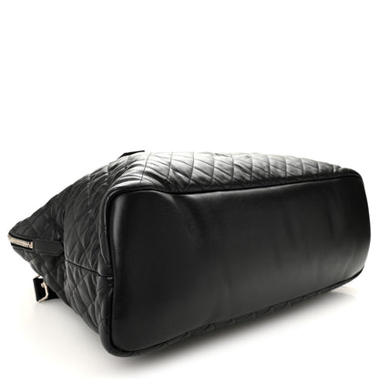 Calfskin Quilted ES Giant Travel Bag Black
