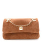 Suede Calfskin Quilted Small Eyes On You Flap Camel