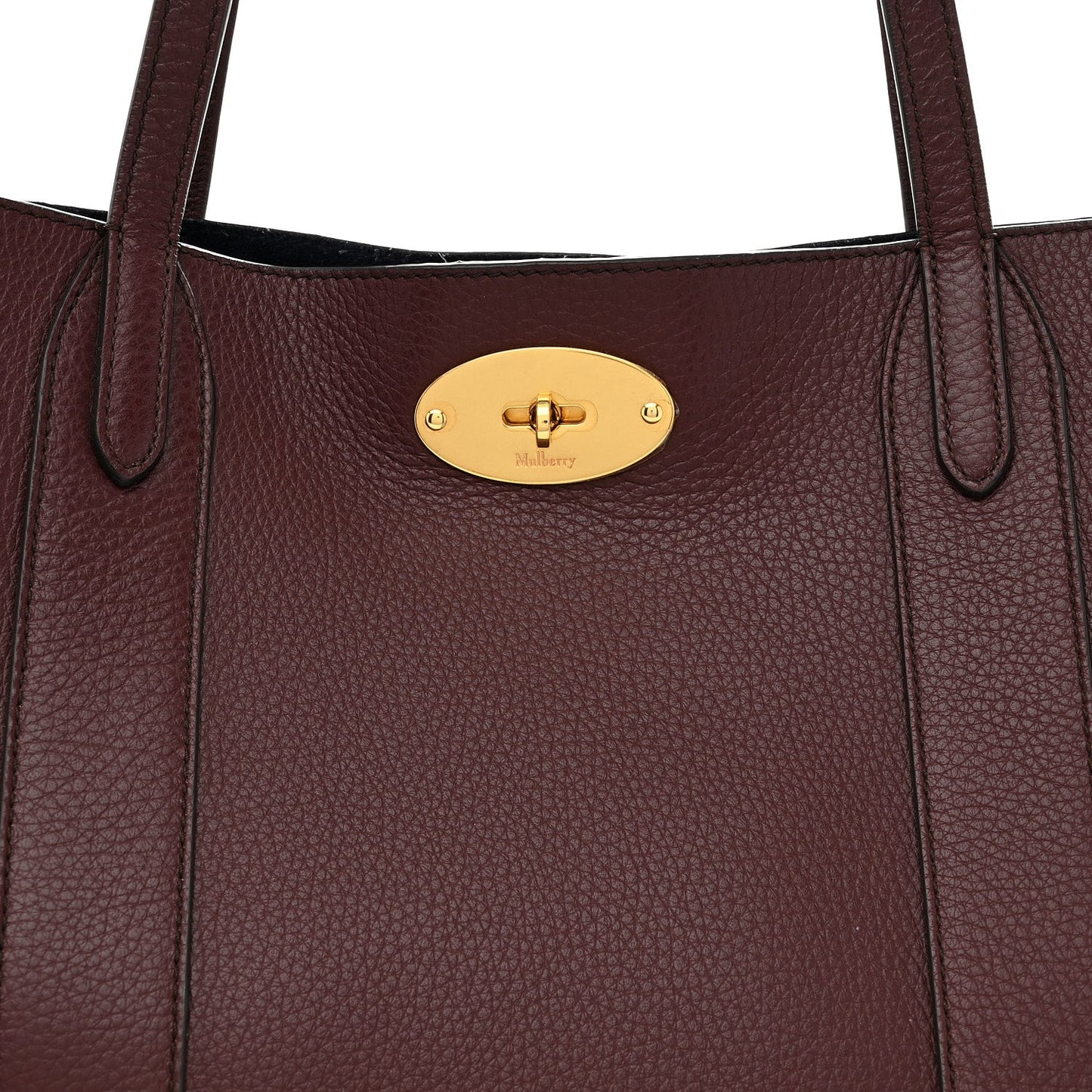 Small Classic Grain Bayswater Tote Burgundy Oxford Blue