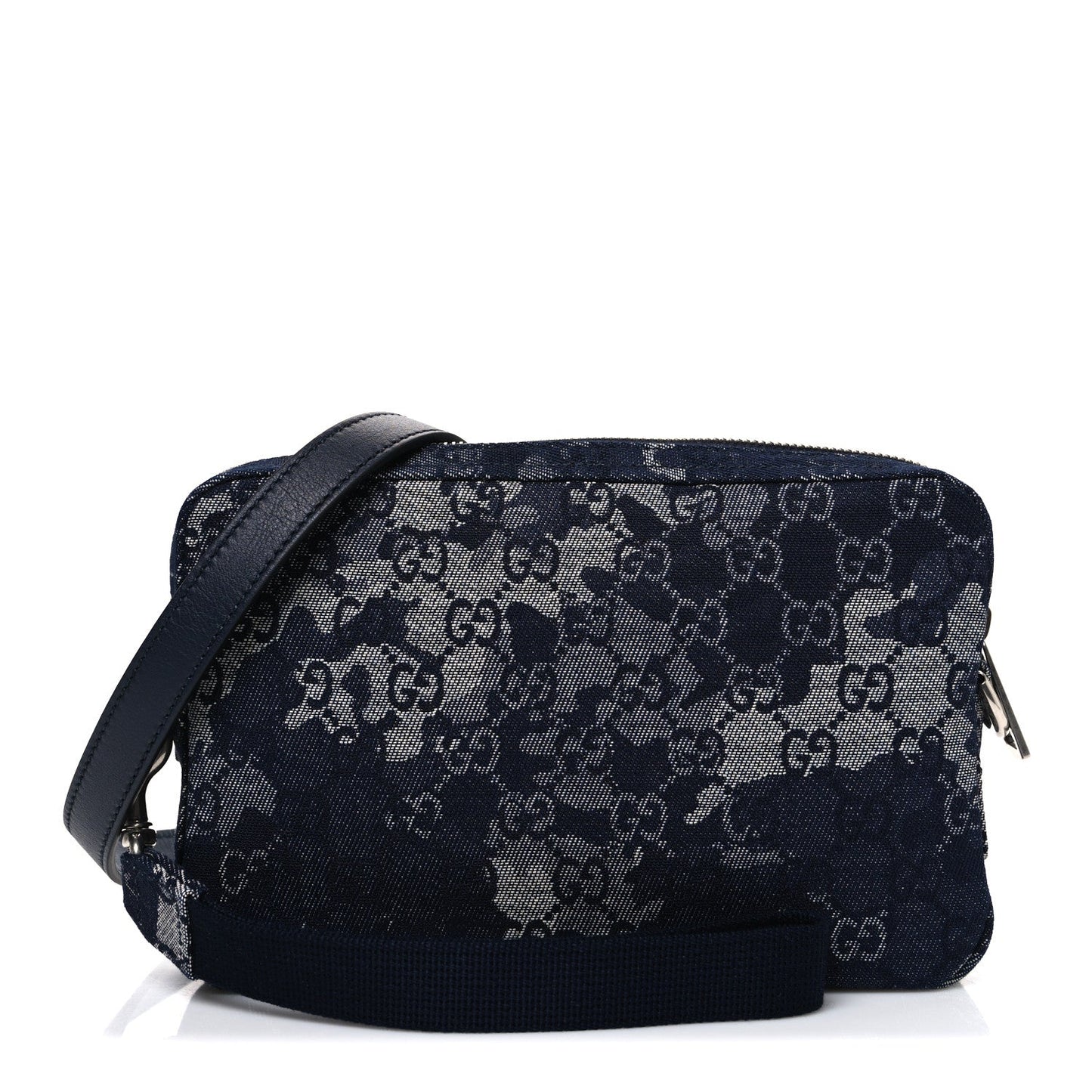Denim GG Monogram Camouflage Small Crossbody Bag Blue