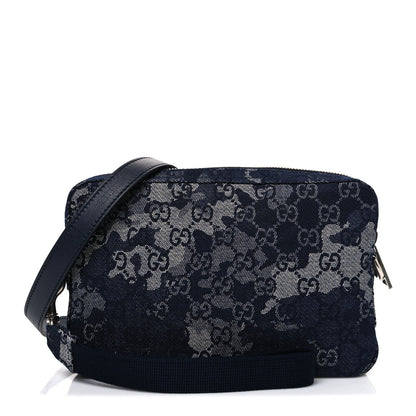 Denim GG Monogram Camouflage Small Crossbody Bag Blue