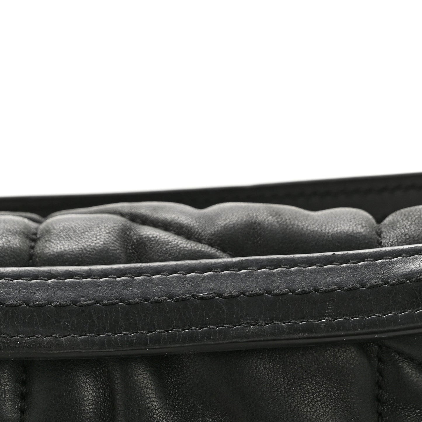 Lambskin Quilted Small Loulou Puffer Monogram Chain Satchel Black
