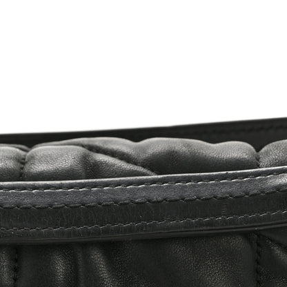 Lambskin Quilted Small Loulou Puffer Monogram Chain Satchel Black