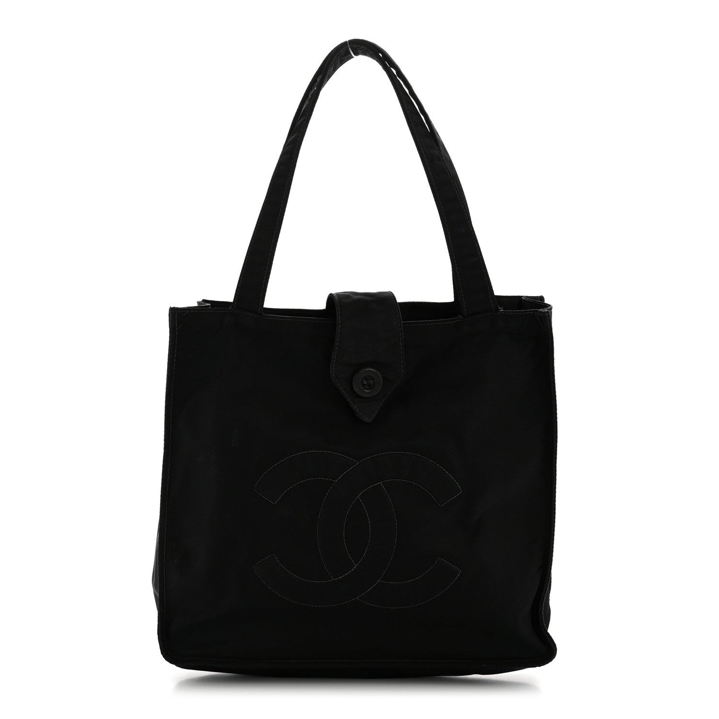 Nylon Button CC Tote Black