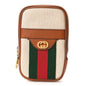 Vintage Canvas Calfskin Web Belted iPhone Case 90 36 Sand Cuir