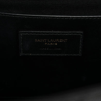 Grain De Poudre Textured Mixed Matelasse Triquilt Medium Monogram Satchel Black