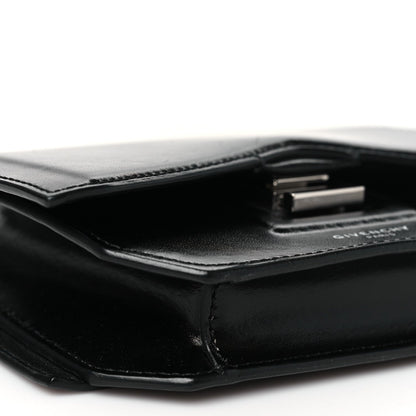 Calfskin Bow Cut Chain Wallet Black