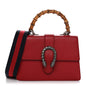 Dollar Calfskin Crystal Web Medium Dionysus Bamboo Top Handle Bag Hibiscus Red Black Diamond
