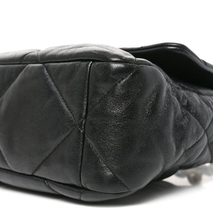 Goatskin Quilted Large Chanel 19 Flap Black