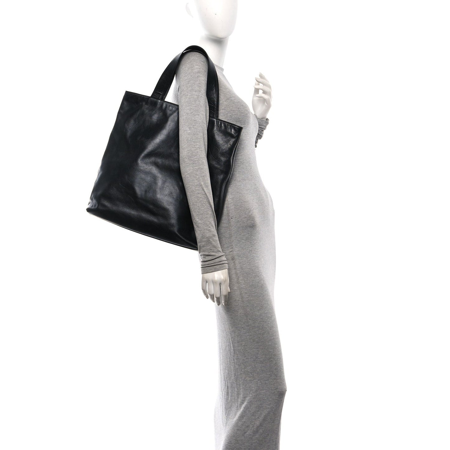 Lambskin CC Embossed Tote Black