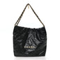 Shiny Calfskin Quilted Small Chanel 22 Black