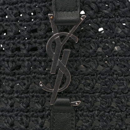 Raffia Monogram Le 5 A 7 Medium Tote Black