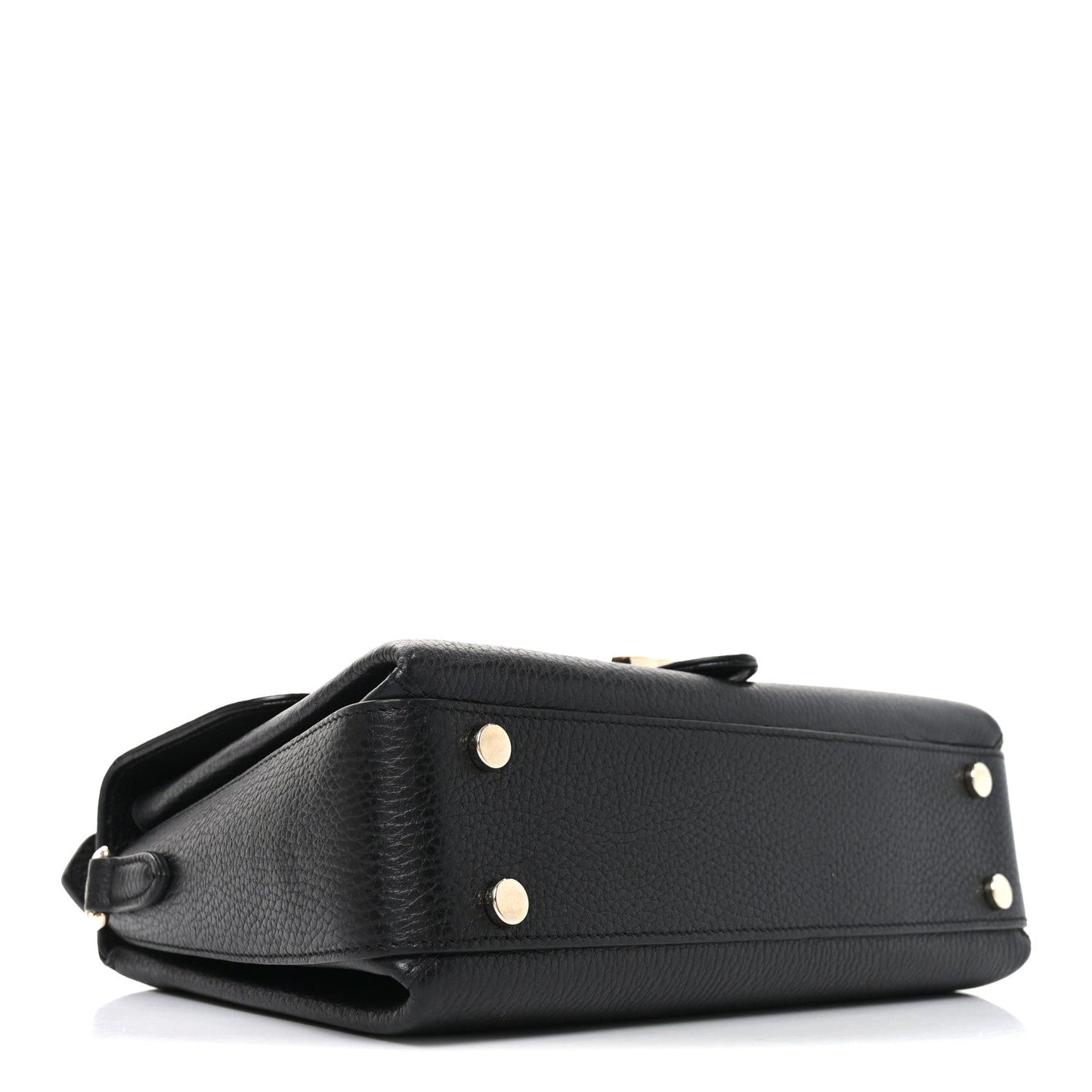 Dollar Calfskin Interlocking G Top Handle Shoulder Bag Black