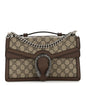 GG Supreme Monogram Textured Dollar Calfskin Top Handle Dionysus Shoulder Bag Beige Ebony New Acero
