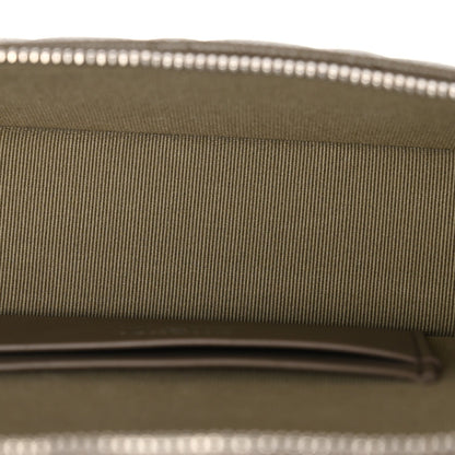 Caviar Quilted Top Handle Slim Vanity With Chain Dark Khaki