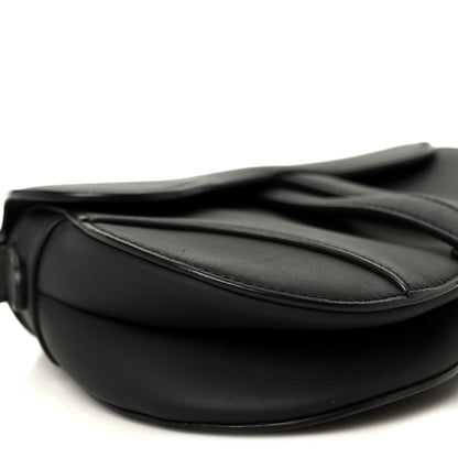 Ultra Matte Calfskin Mini Saddle Bag Black
